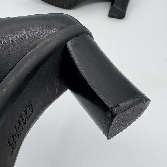 Franco Sarto Shoes Womens Size 6 M Black Chunky Heel Loafers Work - Picture 11 of 11